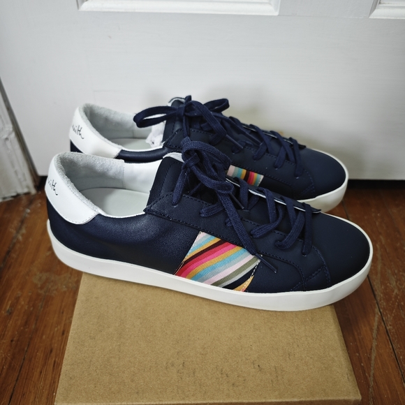 Paul Smith Navy Blue Leather Sneakers, US 9 - Picture 2 of 6